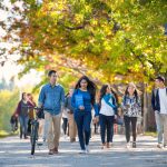 Students walking around UBC Point Grey campus